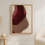 Bronze Horizon van Wandkraft op canvas in blanke baklijst, in een licht Scandinavisch interieur.