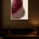 Bronze Horizon van Wandkraft op canvas in blanke baklijst, in een verfijnd dark-luxury interieur.