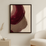 Bronze Horizon van Wandkraft op canvas in wenge baklijst, in een licht Scandinavisch interieur.