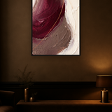 Bronze Horizon van Wandkraft op canvas in zwarte baklijst, in een verfijnd dark-luxury interieur.