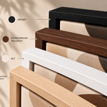 Ember Stack — baklijsten voor canvas in zwart, donkerbruin walnoot, wit en naturel hout