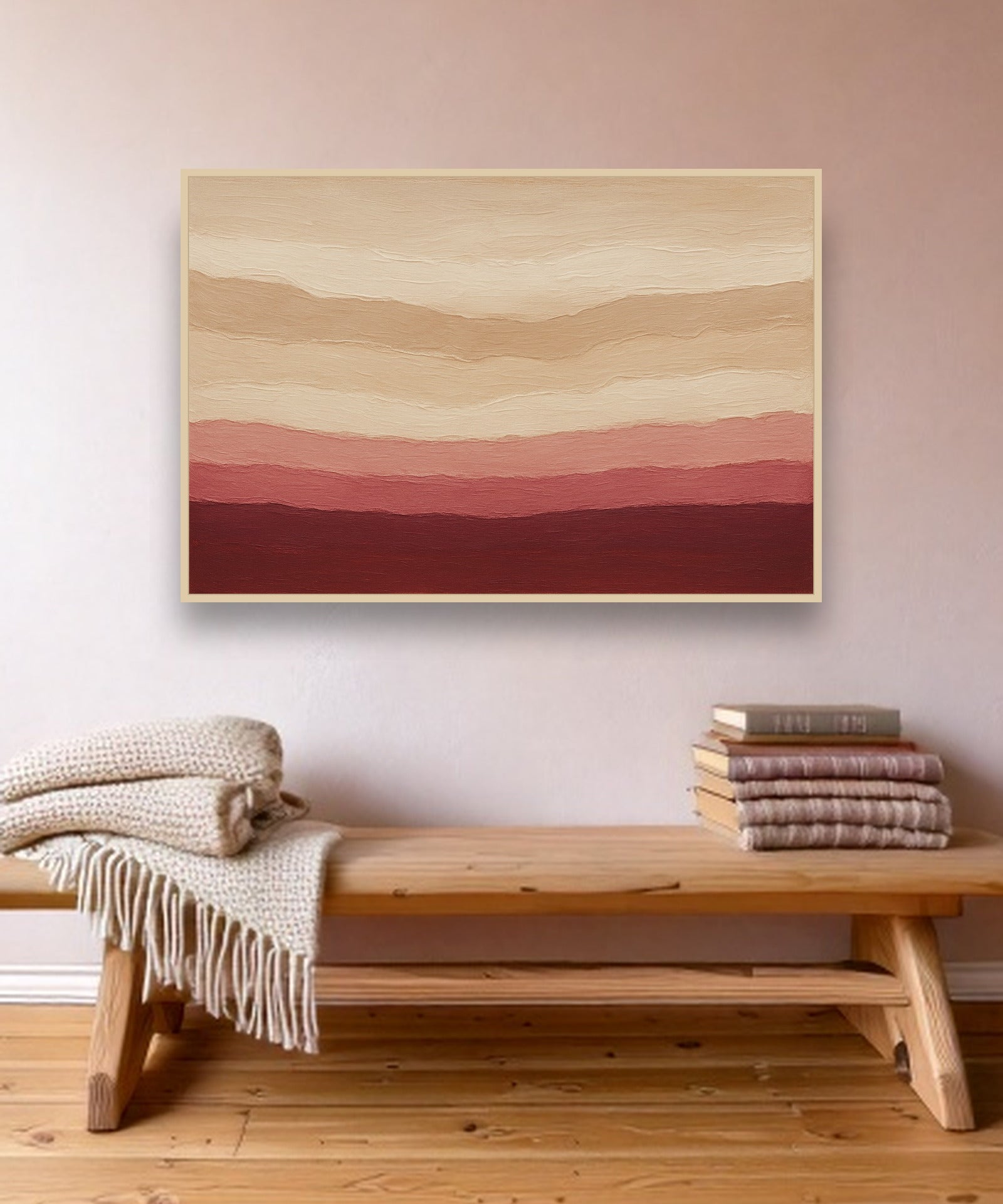 Clay Horizon sfeerbeeld met blanke houten lijst in Scandinavisch interieur