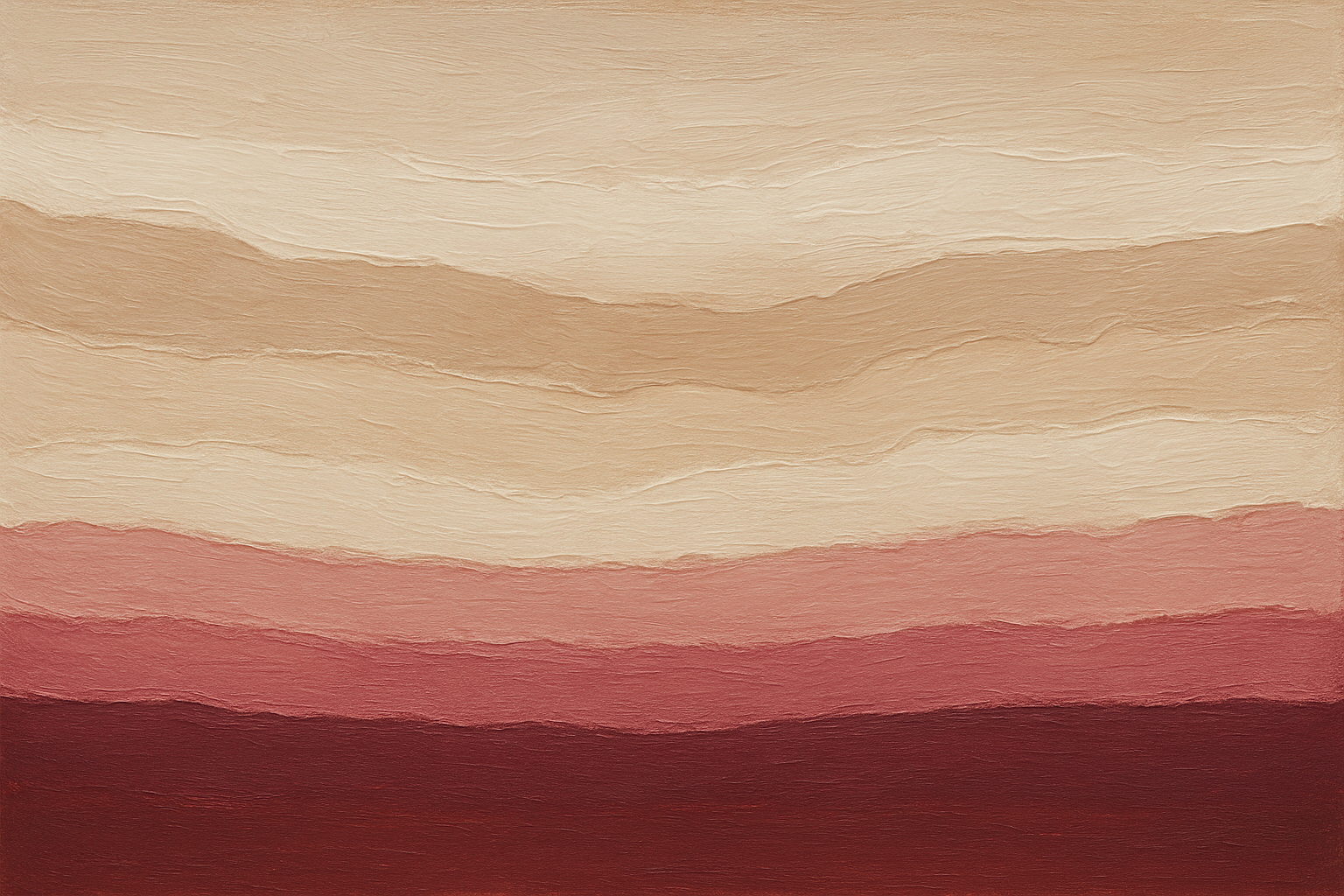Clay Horizon - liggende horizon in zand en wijnrood, Wandkraft