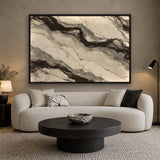 Cloud Marble en situation avec cadre caisse noir dans un salon apaisé