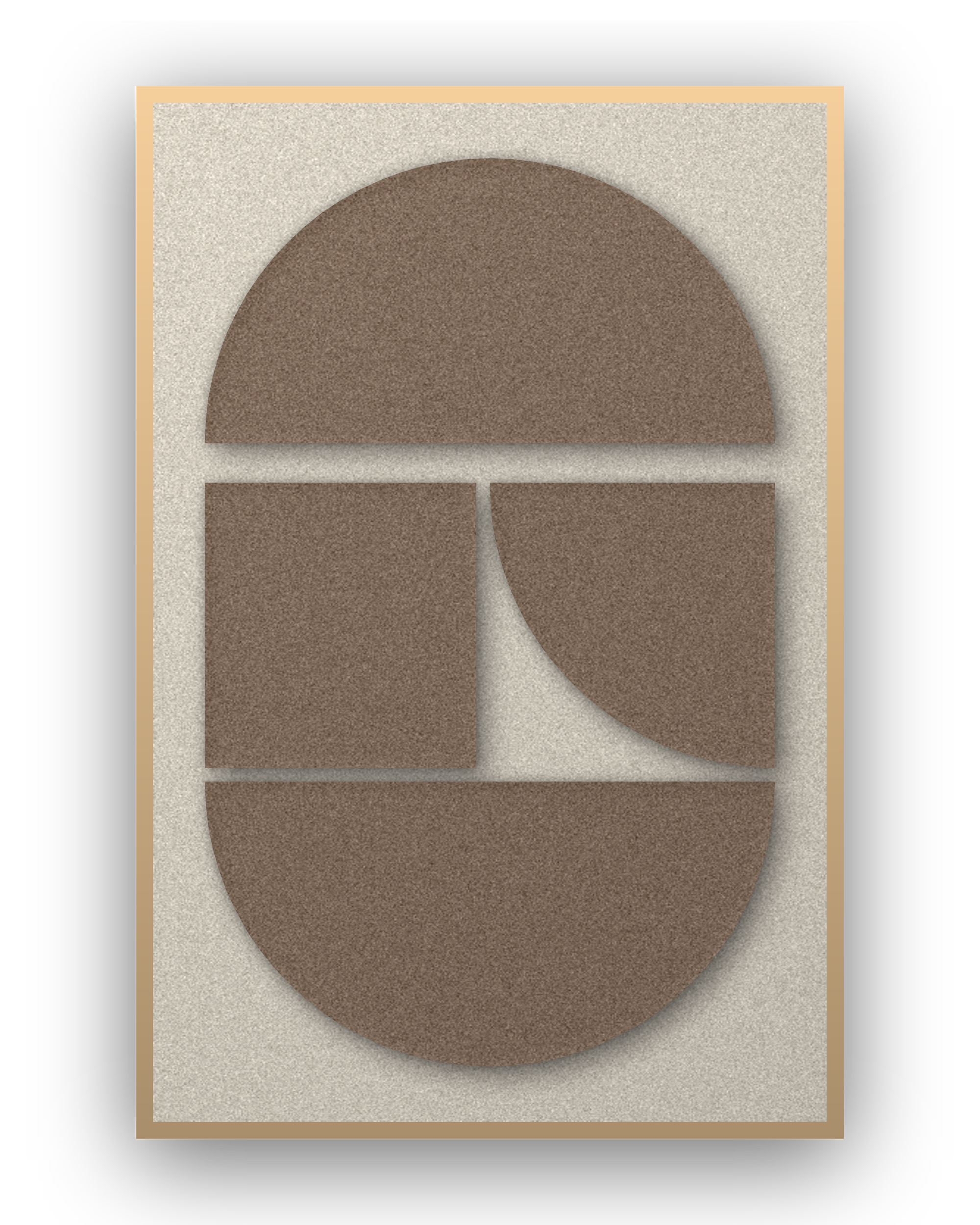 Panneau en feutre acoustique Counter Arch Cocoa, cadre caisse naturel