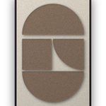 Panneau en feutre acoustique Counter Arch Cocoa avec éléments appliqués brun café sur ivoire, cadre caisse noir