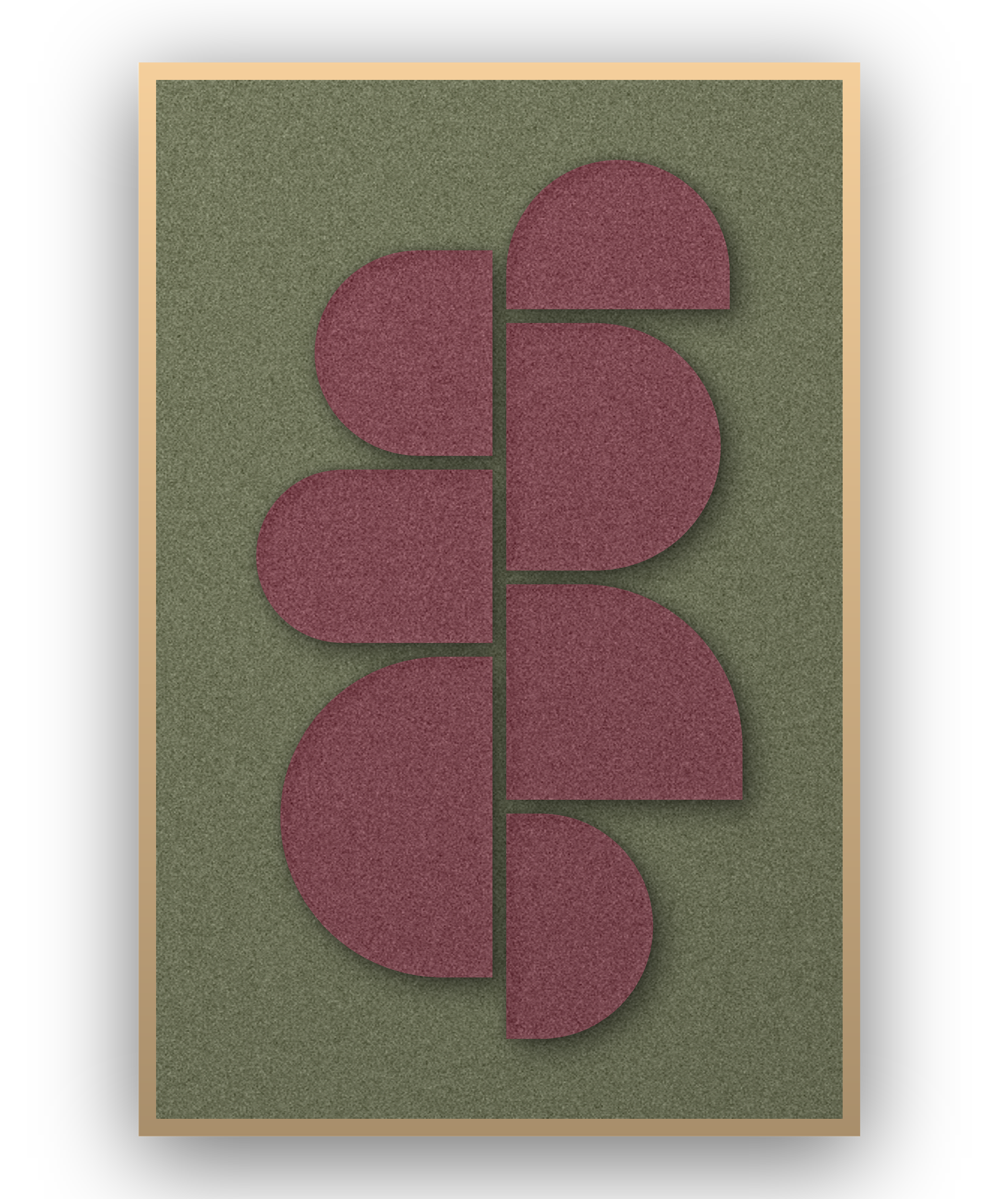 Crescent Column akoestisch vilt paneel Berry met blanke baklijst