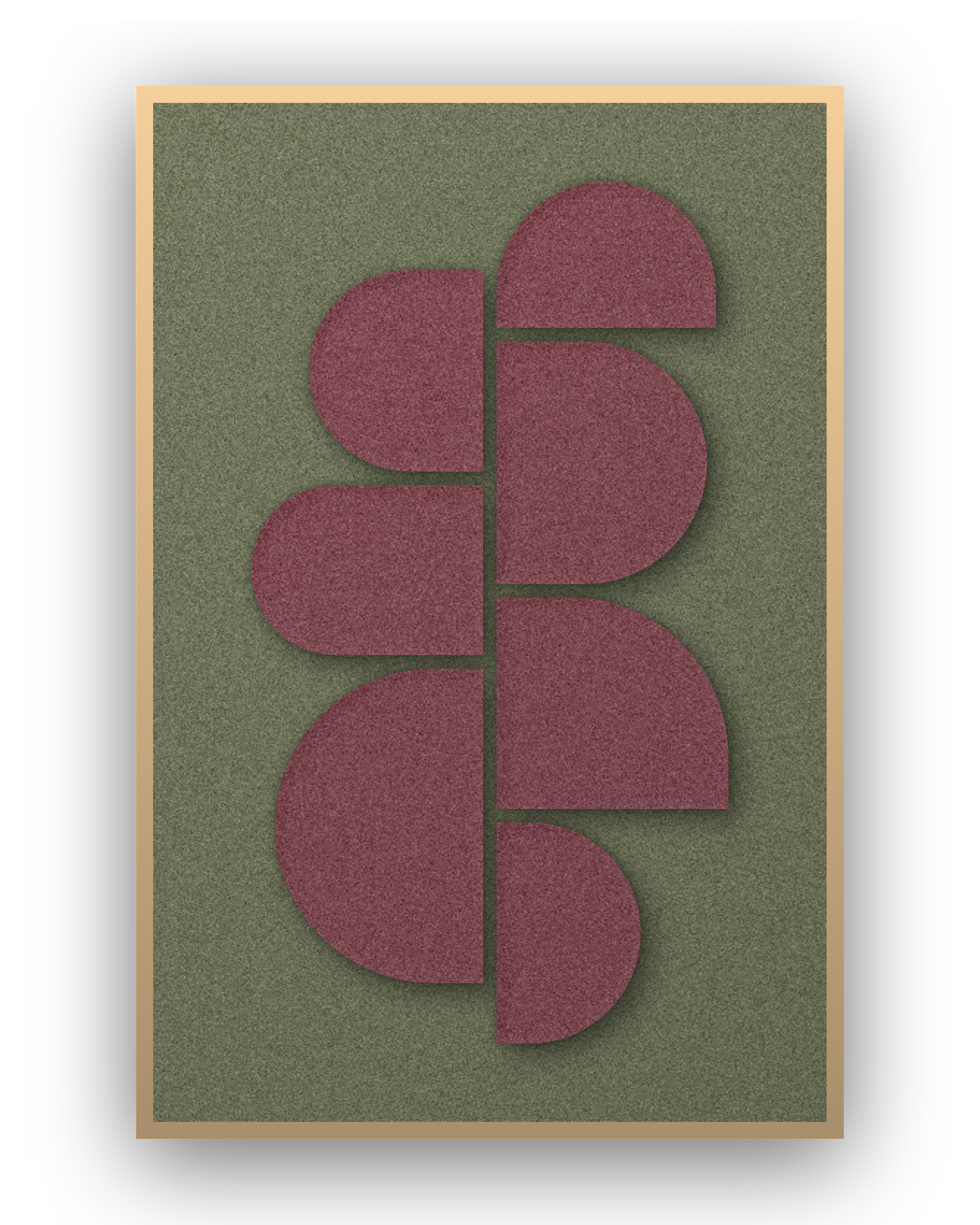 Crescent Column akoestisch vilt paneel Berry met blanke baklijst