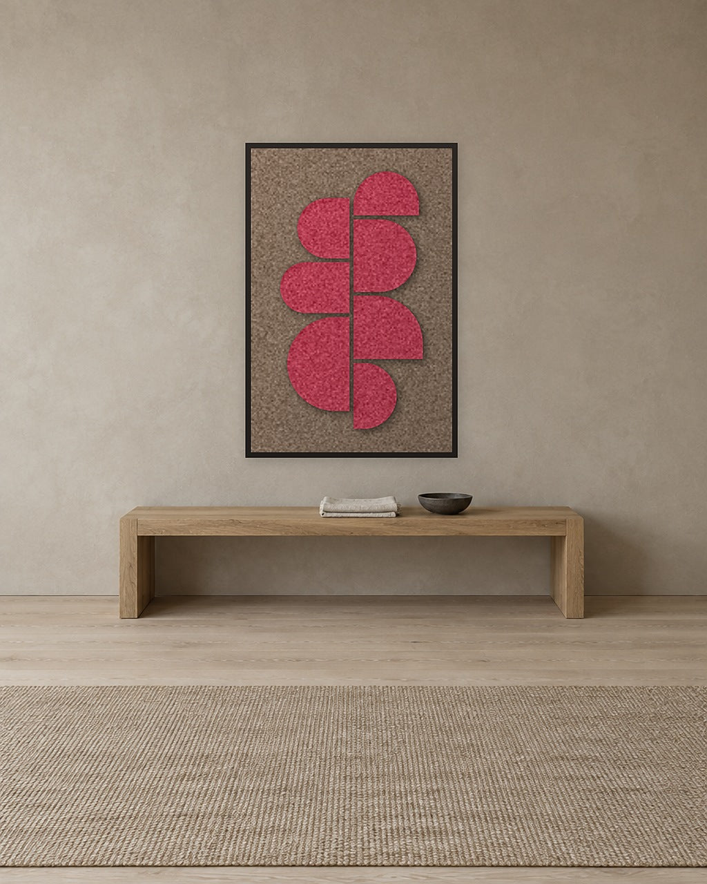 Crescent Column Ember viltpaneel aan de wand in een bohemian interieur