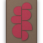 Crescent Column Ember akoestisch viltpaneel met kastanjebruine (wenge) baklijst, vrijstaand