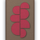 Crescent Column Ember akoestisch viltpaneel met kastanjebruine (wenge) baklijst, vrijstaand