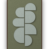 Crescent Column Forest akoestisch viltpaneel met kastanjebruine (wenge) baklijst, vrijstaand
