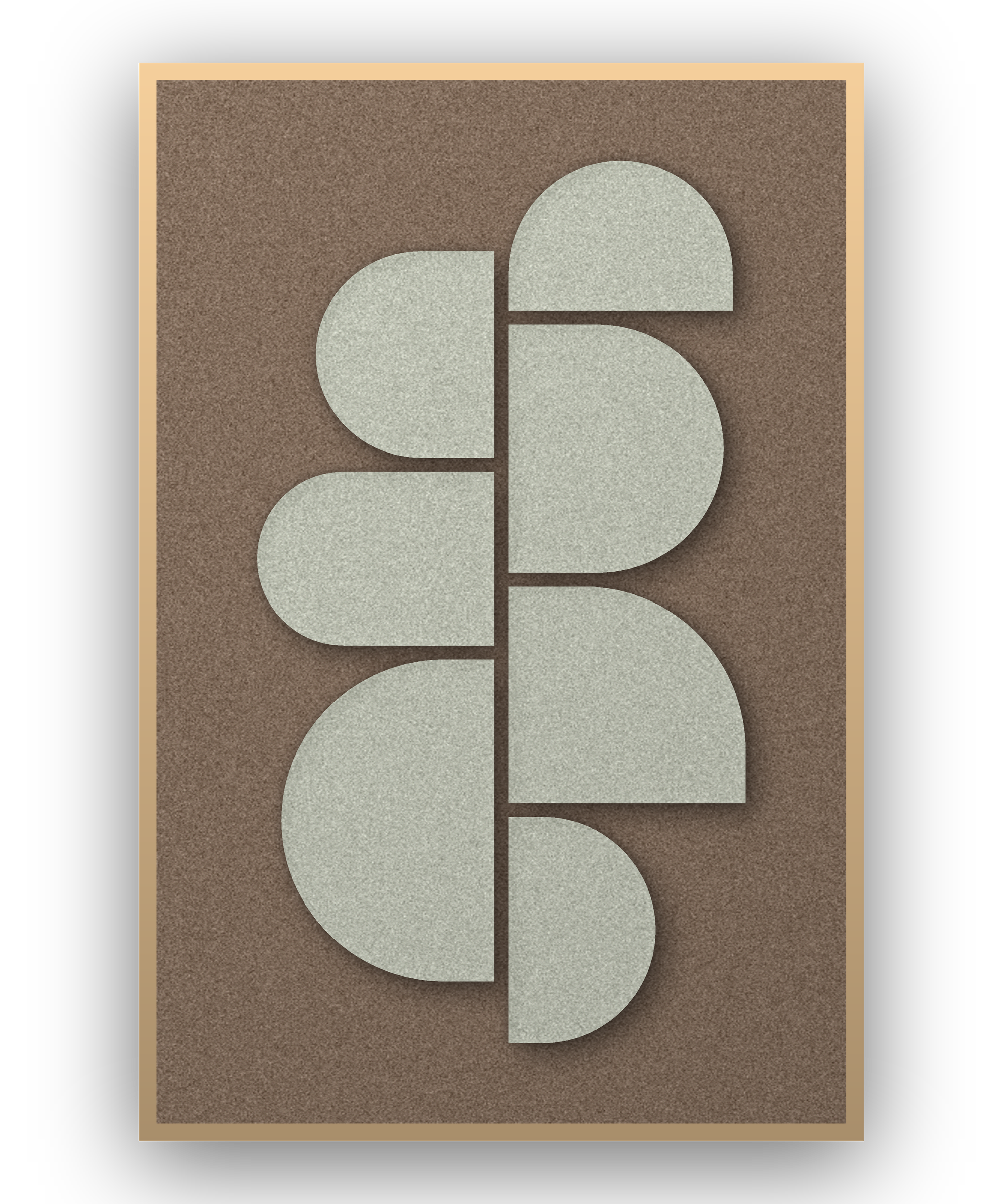 Crescent Column akoestisch vilt paneel Mocha met blanke baklijst