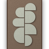 Crescent Column Mocha akoestisch viltpaneel met kastanjebruine (wenge) baklijst, vrijstaand