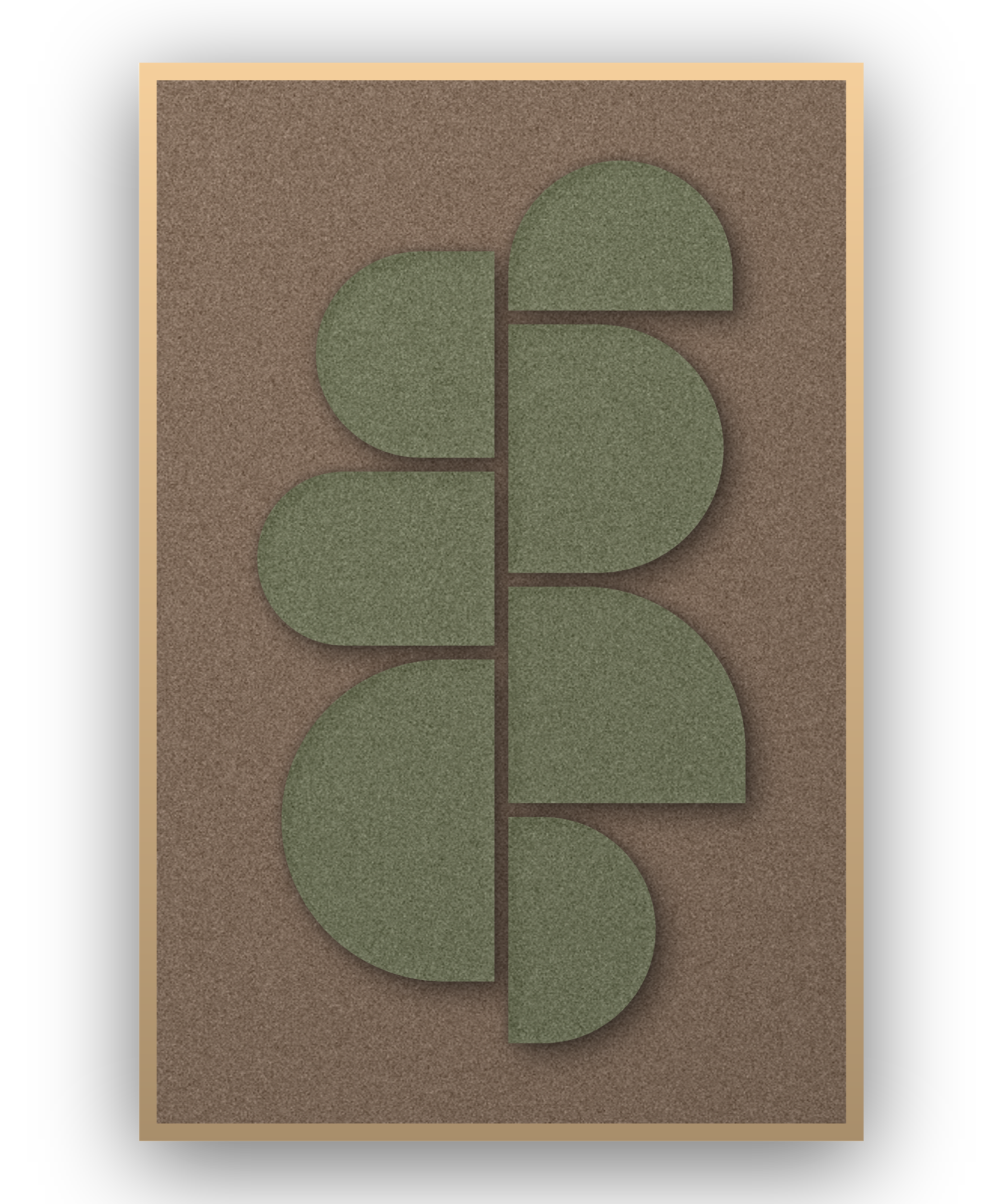 Crescent Column akoestisch vilt paneel Moss met blanke baklijst