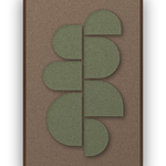 Crescent Column Moss akoestisch viltpaneel met kastanjebruine (wenge) baklijst, vrijstaand