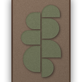 Crescent Column Moss akoestisch viltpaneel met kastanjebruine (wenge) baklijst, vrijstaand