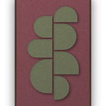 Crescent Column Wine akoestisch viltpaneel met kastanjebruine (wenge) baklijst, vrijstaand