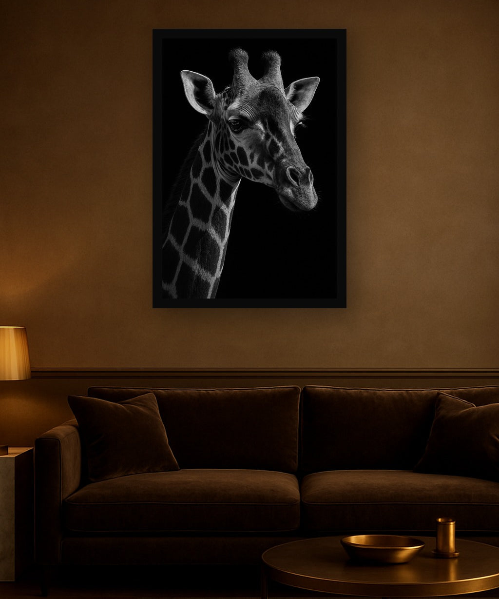 Dark Patchwork interieur mockup met zwarte lijst