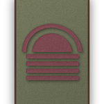 Dawn Arch Berry akoestisch viltpaneel met kastanjebruine (wenge) baklijst, vrijstaand