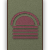 Dawn Arch Berry akoestisch viltpaneel met kastanjebruine (wenge) baklijst, vrijstaand