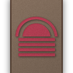 Dawn Arch Ember akoestisch viltpaneel met kastanjebruine (wenge) baklijst, vrijstaand