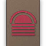 Dawn Arch Ember akoestisch viltpaneel met kastanjebruine (wenge) baklijst, vrijstaand