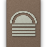 Dawn Arch Mocha akoestisch viltpaneel met kastanjebruine (wenge) baklijst, vrijstaand