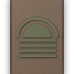 Dawn Arch Moss akoestisch viltpaneel met kastanjebruine (wenge) baklijst, vrijstaand