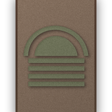 Dawn Arch Moss akoestisch viltpaneel met kastanjebruine (wenge) baklijst, vrijstaand