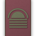 Dawn Arch Wine akoestisch viltpaneel met kastanjebruine (wenge) baklijst, vrijstaand
