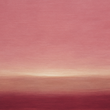 Dawn Line - abstract horizon in roze en bordeaux, Wandkraft
