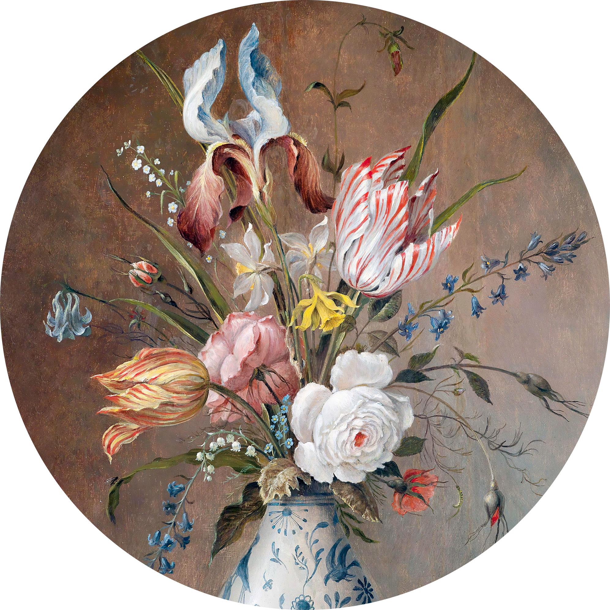 Stilleven met Bloemen Walldecoration Wandkraft Ø30 cm