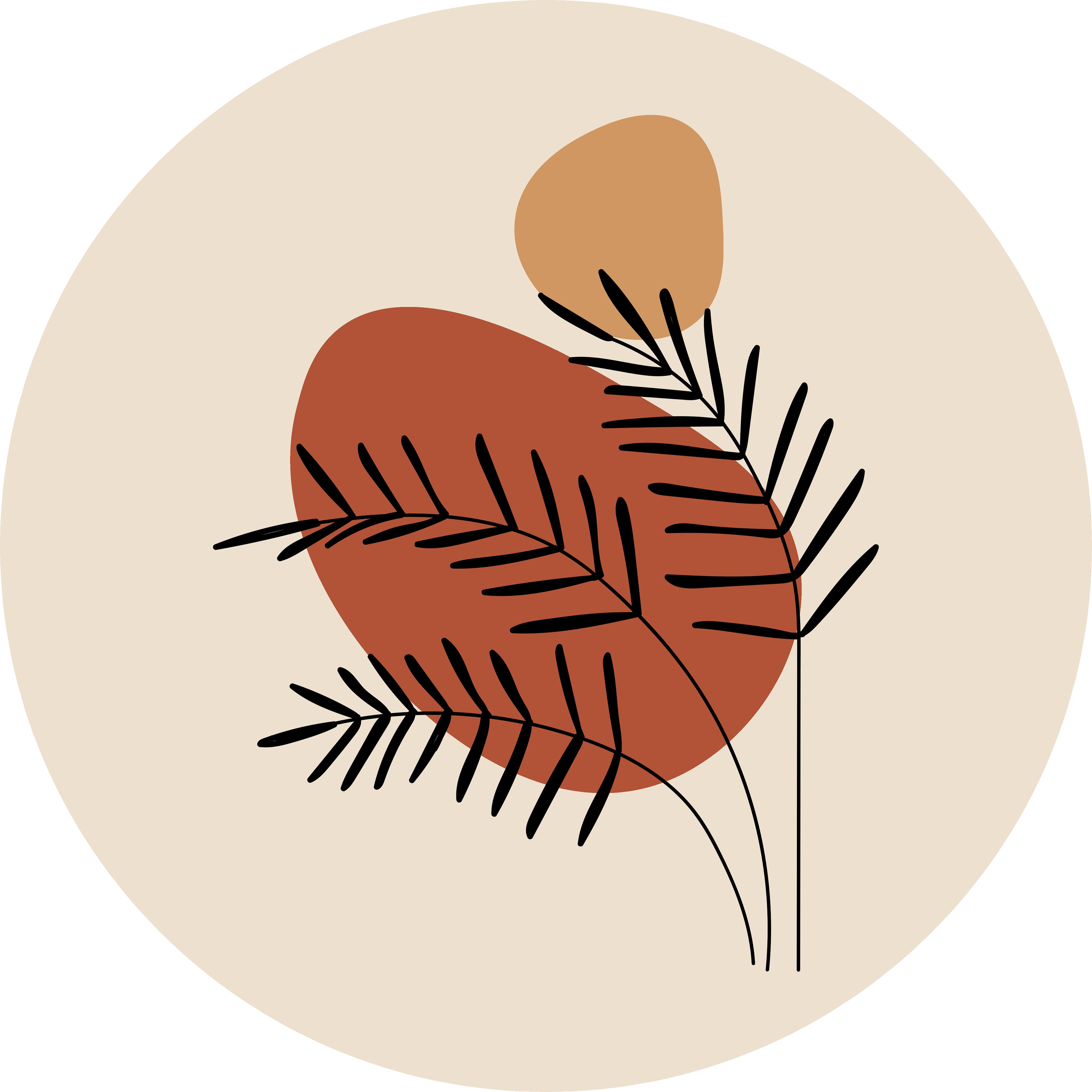 Abstract Palm Leaves Walldecoration Wandkraft Ø30 cm