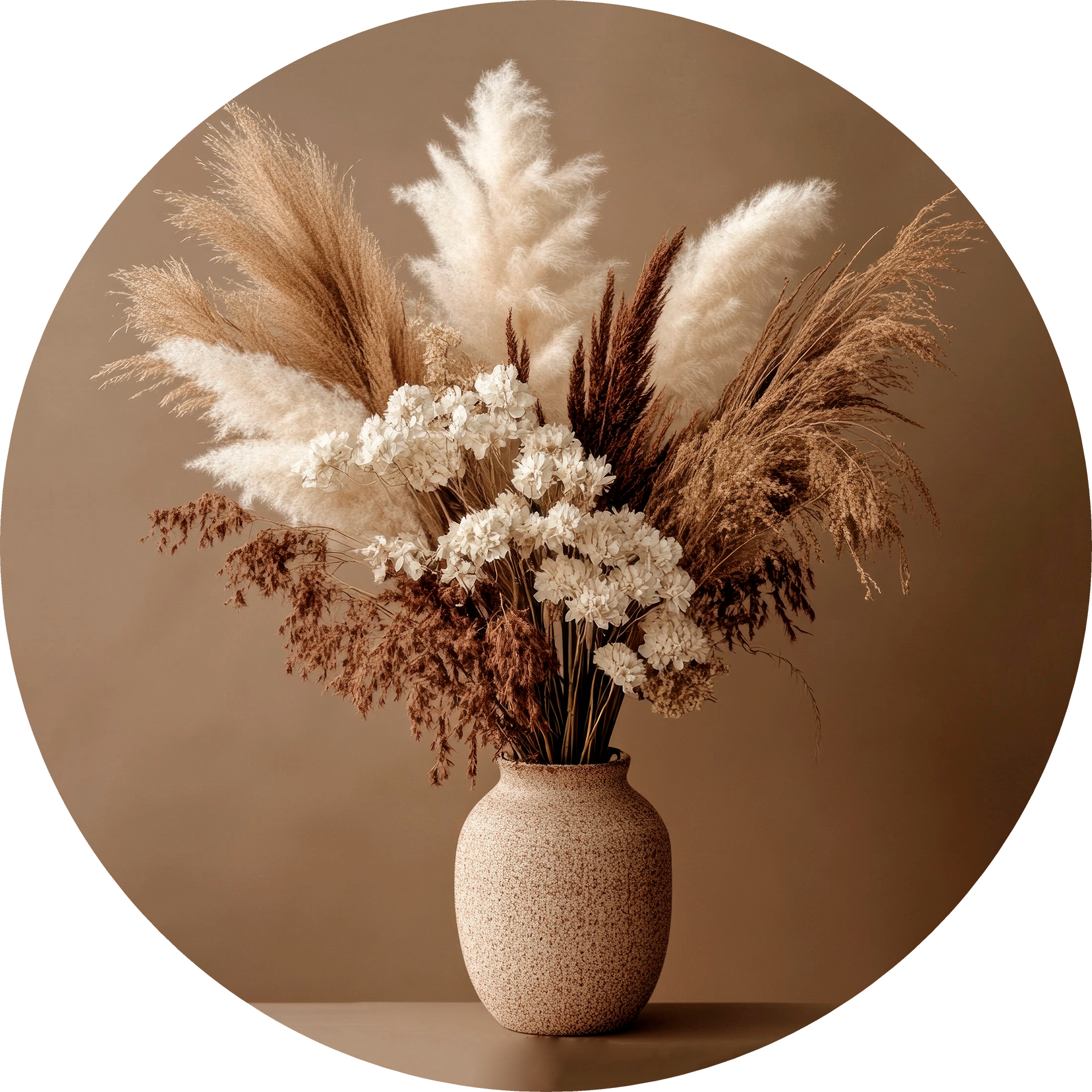 Rustic Dried Flower Walldecoration Wandkraft Ø30 cm