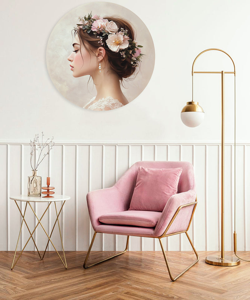 Woman with Floral Crown Walldecoration Wandkraft
