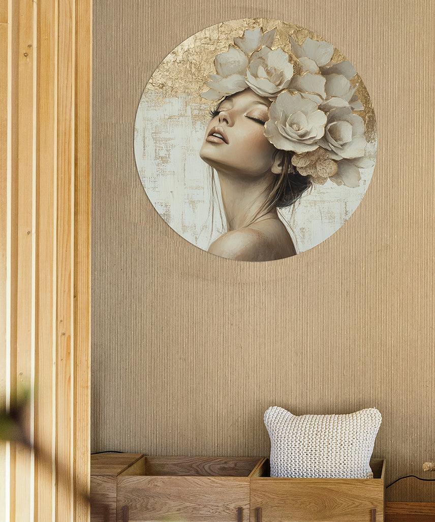 Gilded Petals and Serenity Walldecoration Wandkraft
