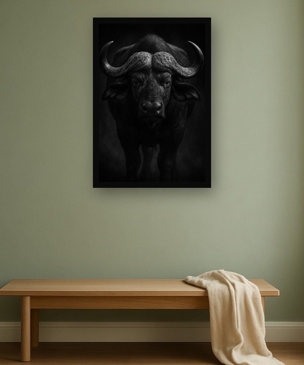 Dust Bearer interieur mockup met zwarte lijst