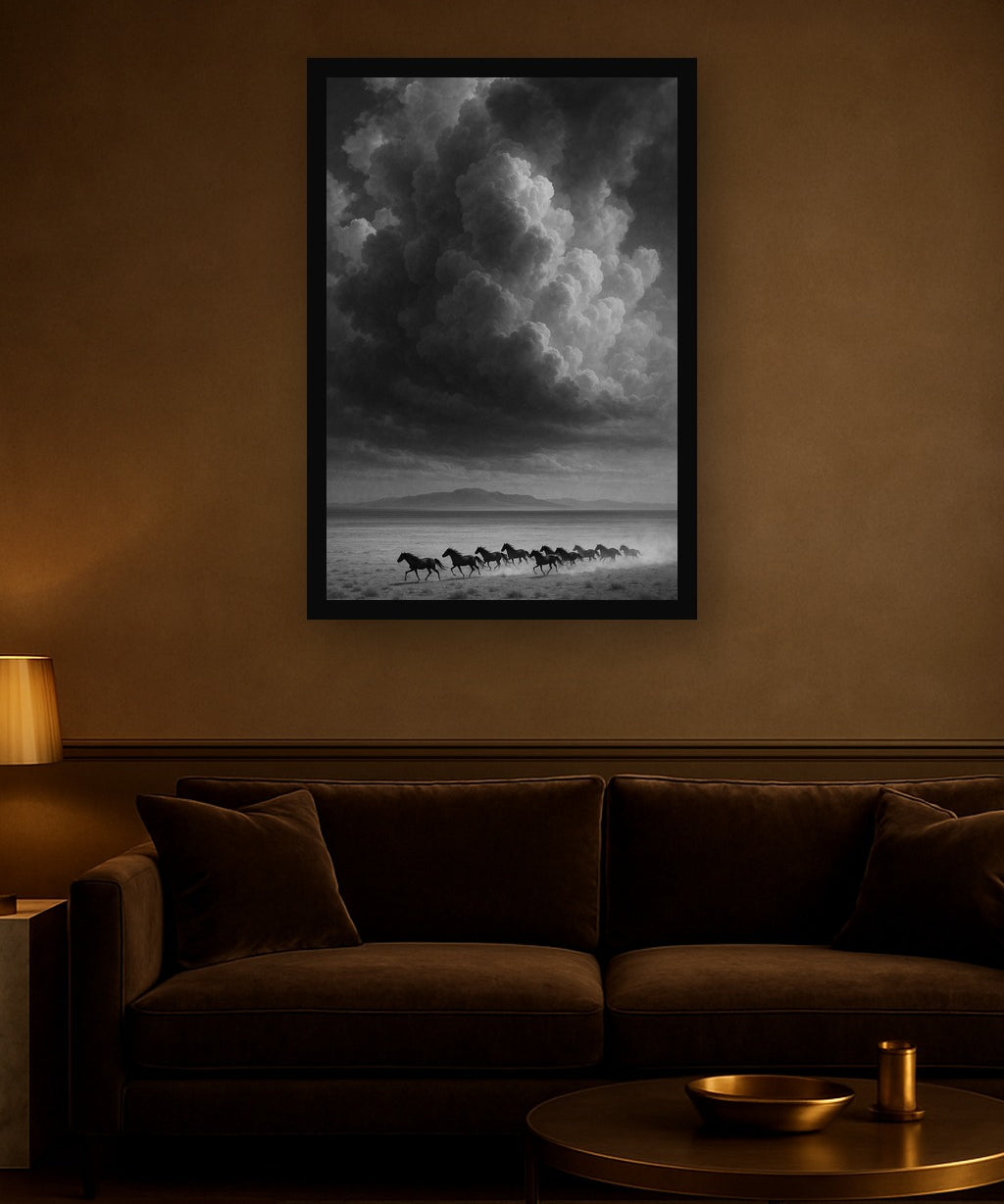 Dust Runners interieur mockup met zwarte lijst