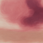 Evening Bloom - abstract paars-roze kleurvlak, Wandkraft