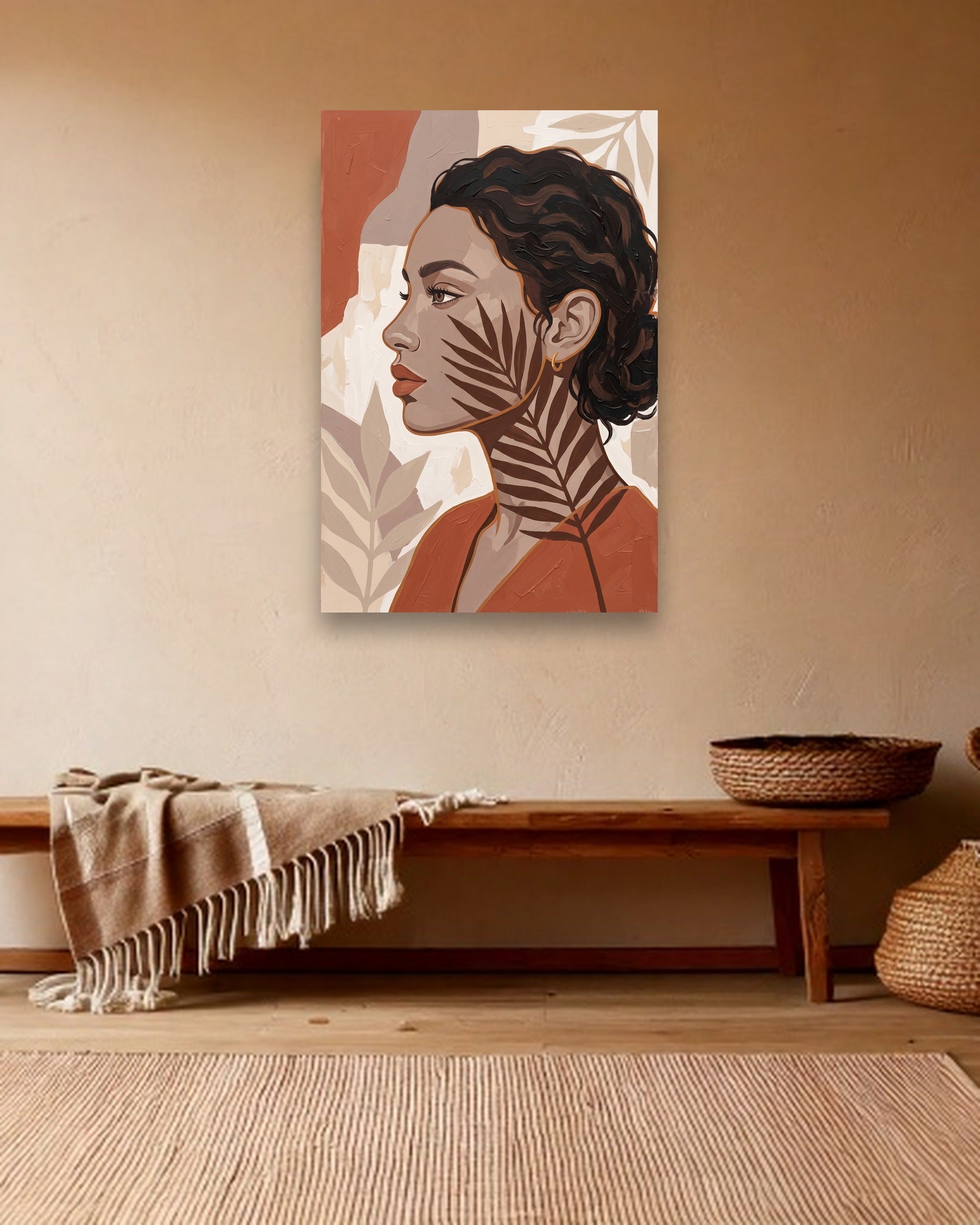 Fern Shadow sfeerbeeld zonder lijst in bohemien interieur