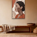 Fern Shadow sfeerbeeld met zwarte baklijst in bohemien interieur