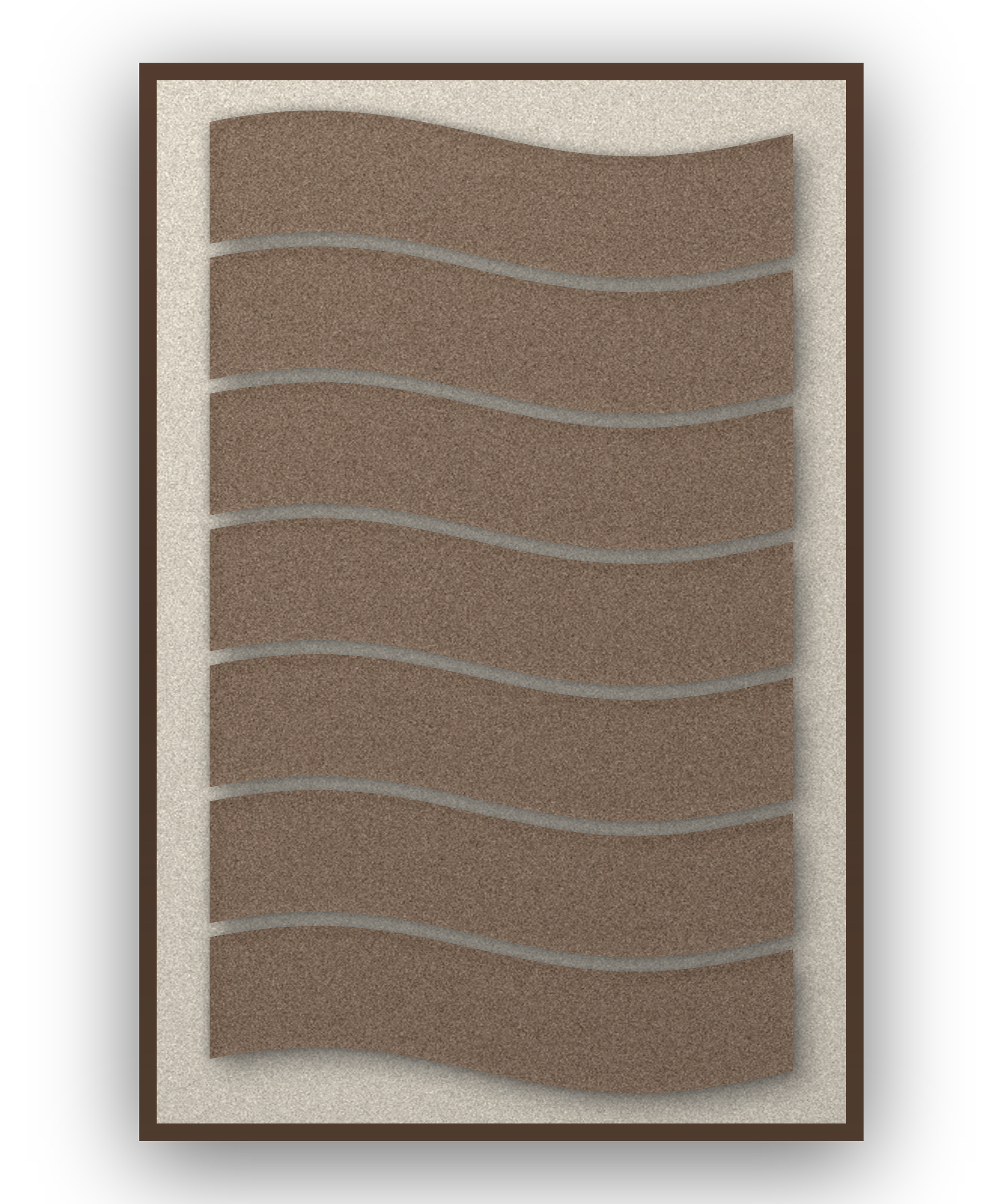 Flowline Cocoa Akustikfilz-Paneel mit kastanienbraunem Schattenfugenrahmen (Wenge), freigestellt