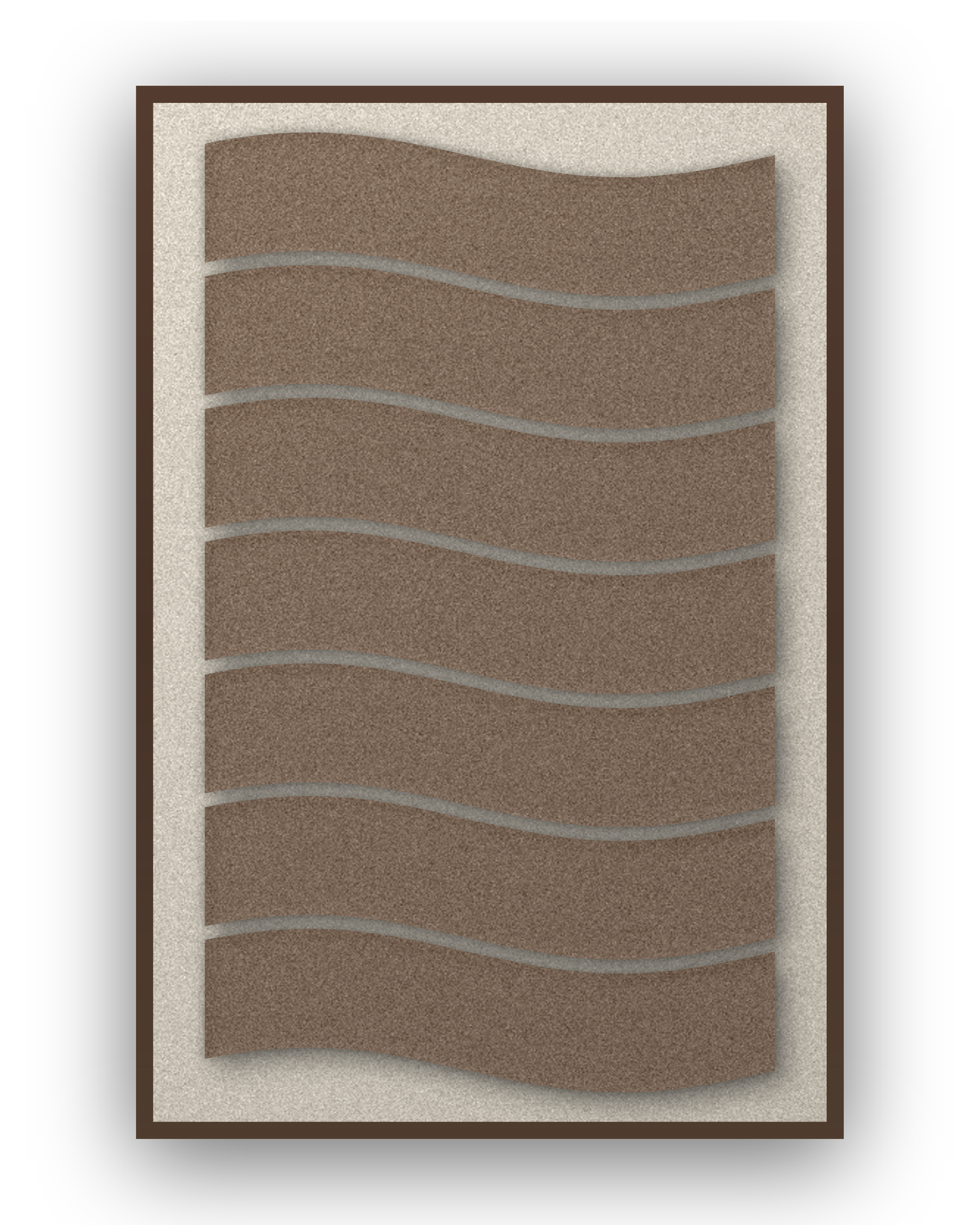 Flowline Cocoa Akustikfilz-Paneel mit kastanienbraunem Schattenfugenrahmen (Wenge), freigestellt