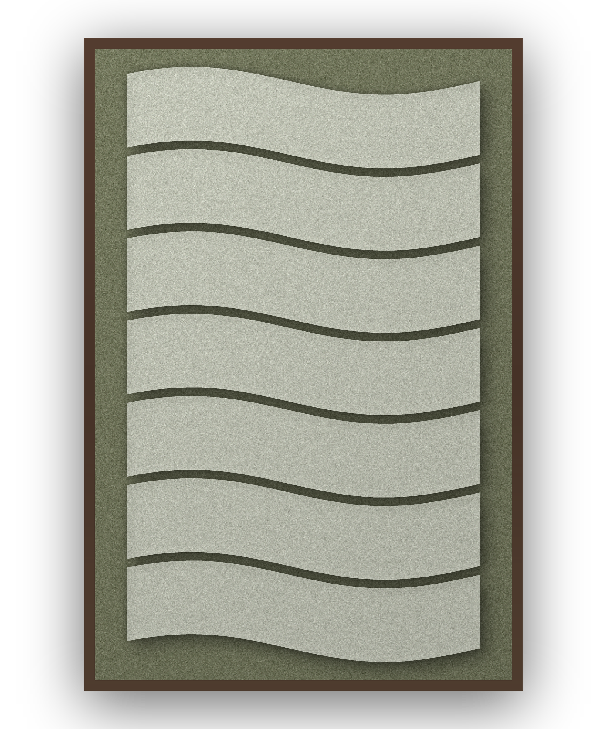 Flowline Fern Akustikfilz-Paneel mit kastanienbraunem Schattenfugenrahmen (Wenge), freigestellt