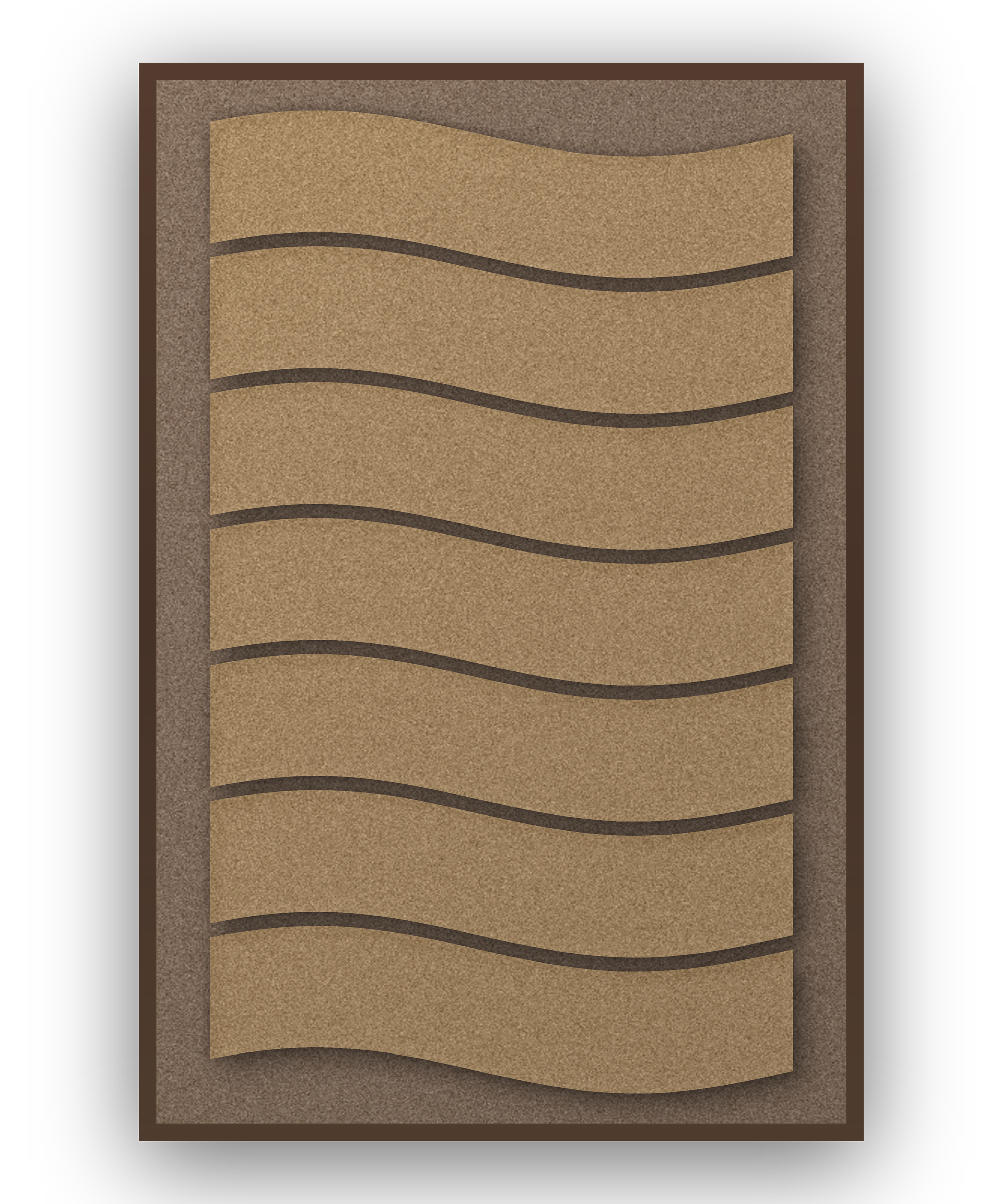 Flowline Latte Akustikfilz-Paneel mit kastanienbraunem Schattenfugenrahmen (Wenge), freigestellt
