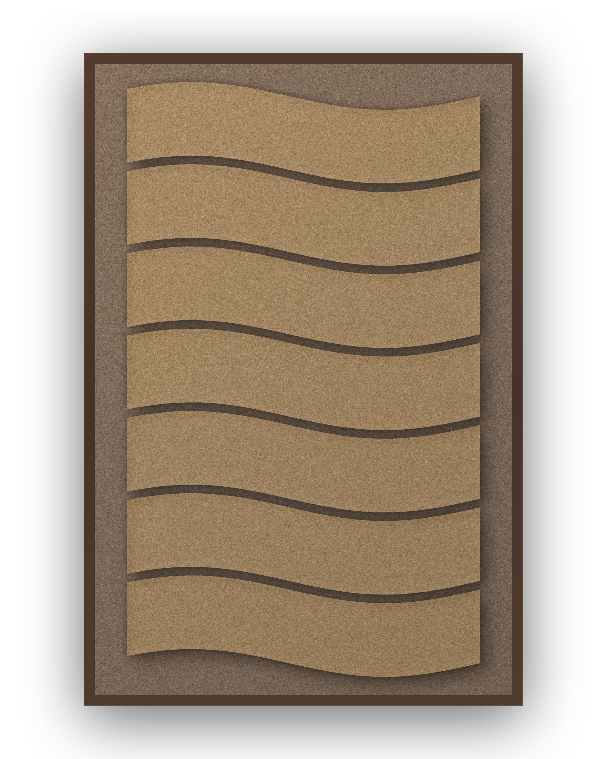 Flowline Latte Akustikfilz-Paneel mit kastanienbraunem Schattenfugenrahmen (Wenge), freigestellt