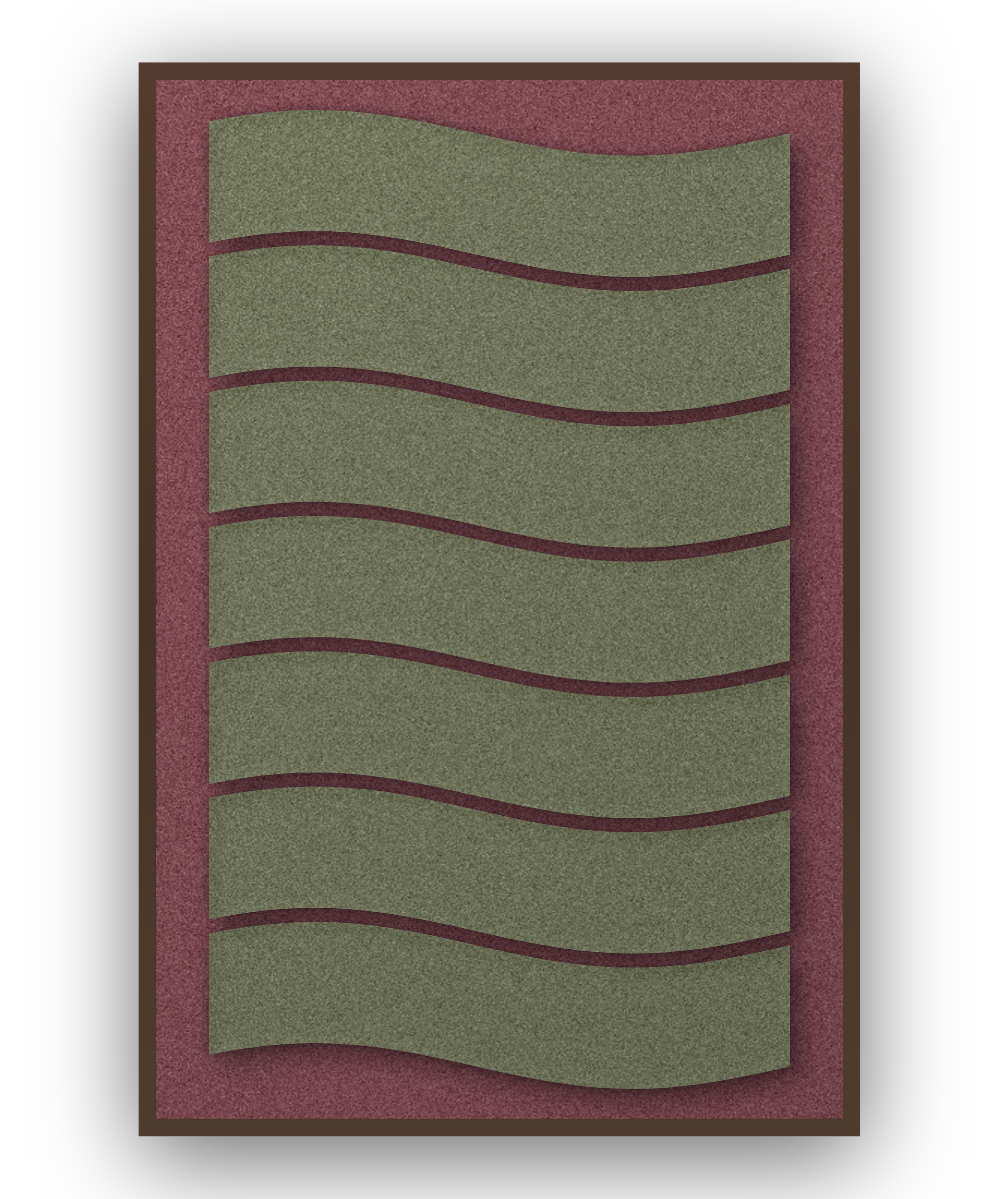 Flowline Wine Akustikfilz-Paneel mit kastanienbraunem Schattenfugenrahmen (Wenge), freigestellt