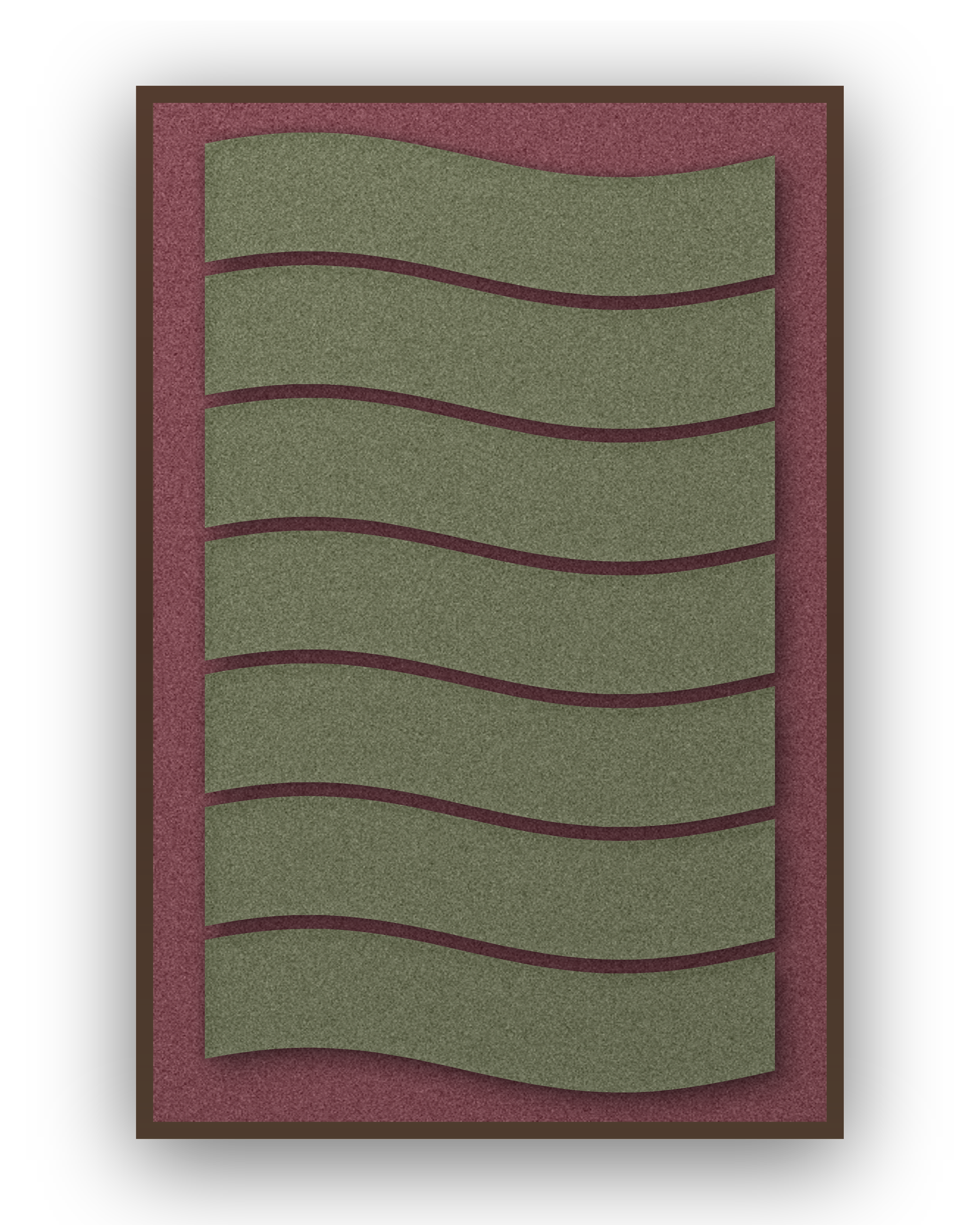 Flowline Wine Akustikfilz-Paneel mit kastanienbraunem Schattenfugenrahmen (Wenge), freigestellt
