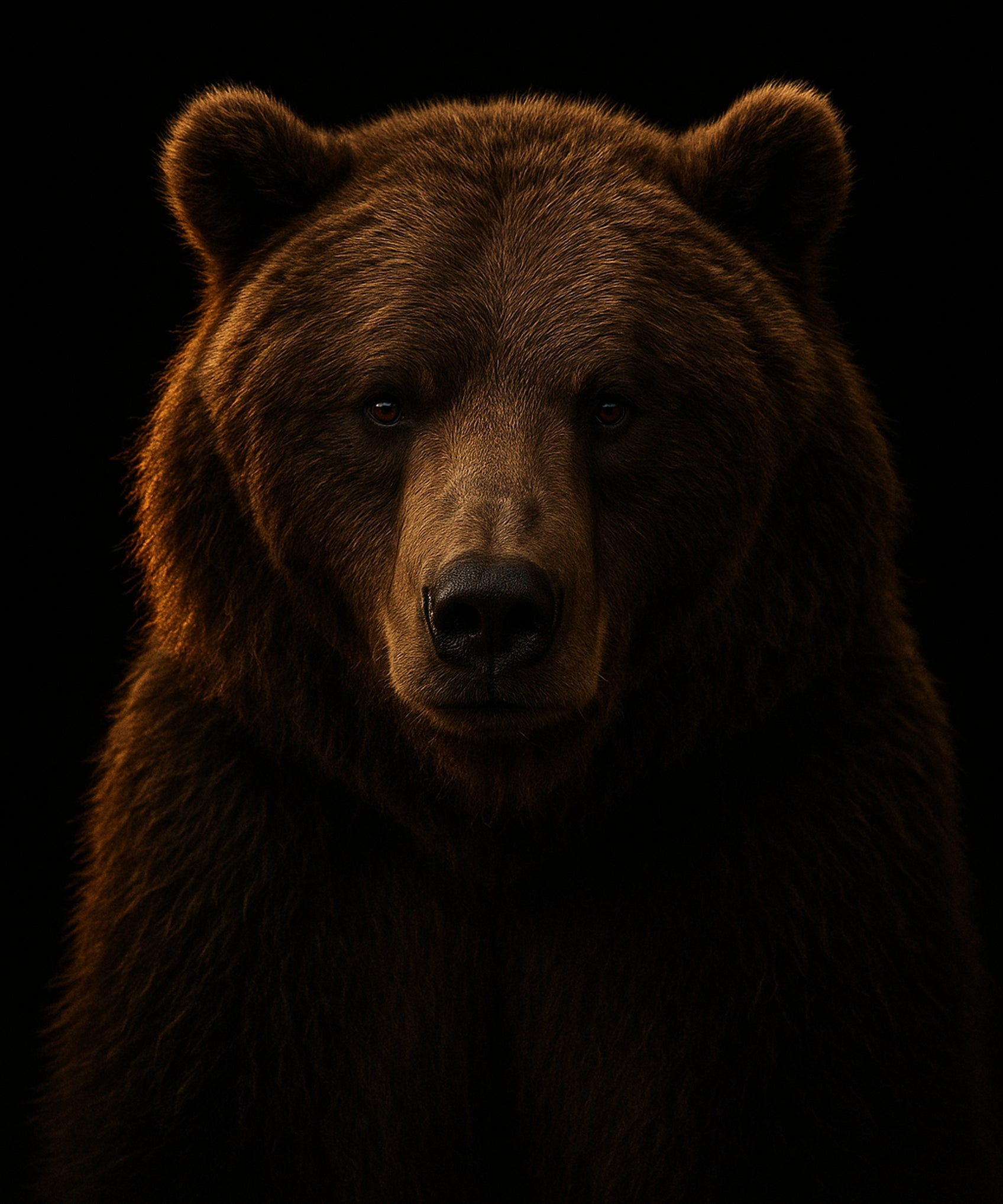 Golden Rim - zwart-wit dierportret, Wandkraft
